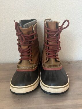 Women’s Sorel 1964 Premium CVS NL1717-257 Waterproof Boots Brown Black Wine Sz 7
